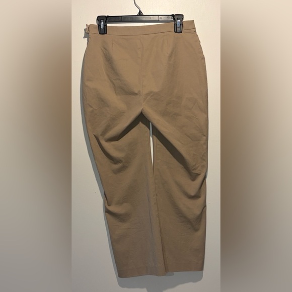 Eileen Fisher Tan Organic Cotton Straight Leg Dress Work Pants Pull On Size 4 - Picture 2 of 6